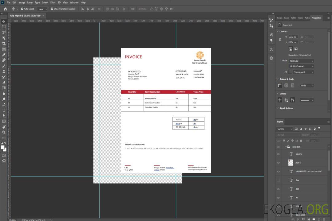 Modèle de facture de crème glacée template